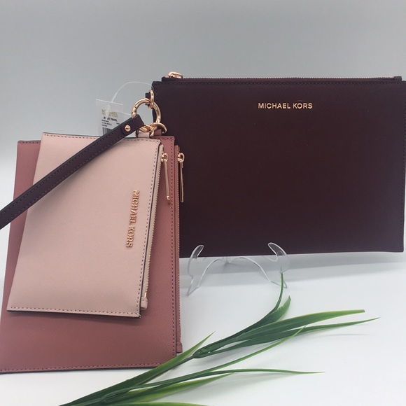 Michael Kors Jet Set Travel LG Trio Wristlet Leath - Picture 3 of 8